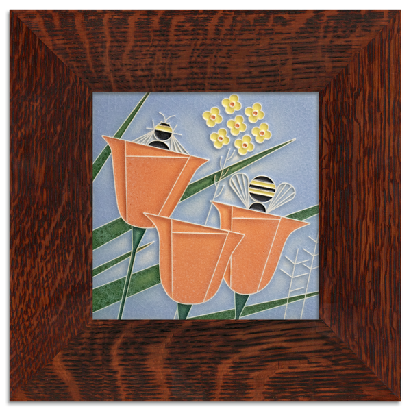 Perfect Tree, 6x6 Charley Harper Design shops Motawi Tile and Wood Frame