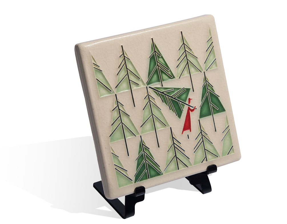 Perfect Tree, 6x6 Charley Harper Design shops Motawi Tile and Wood Frame